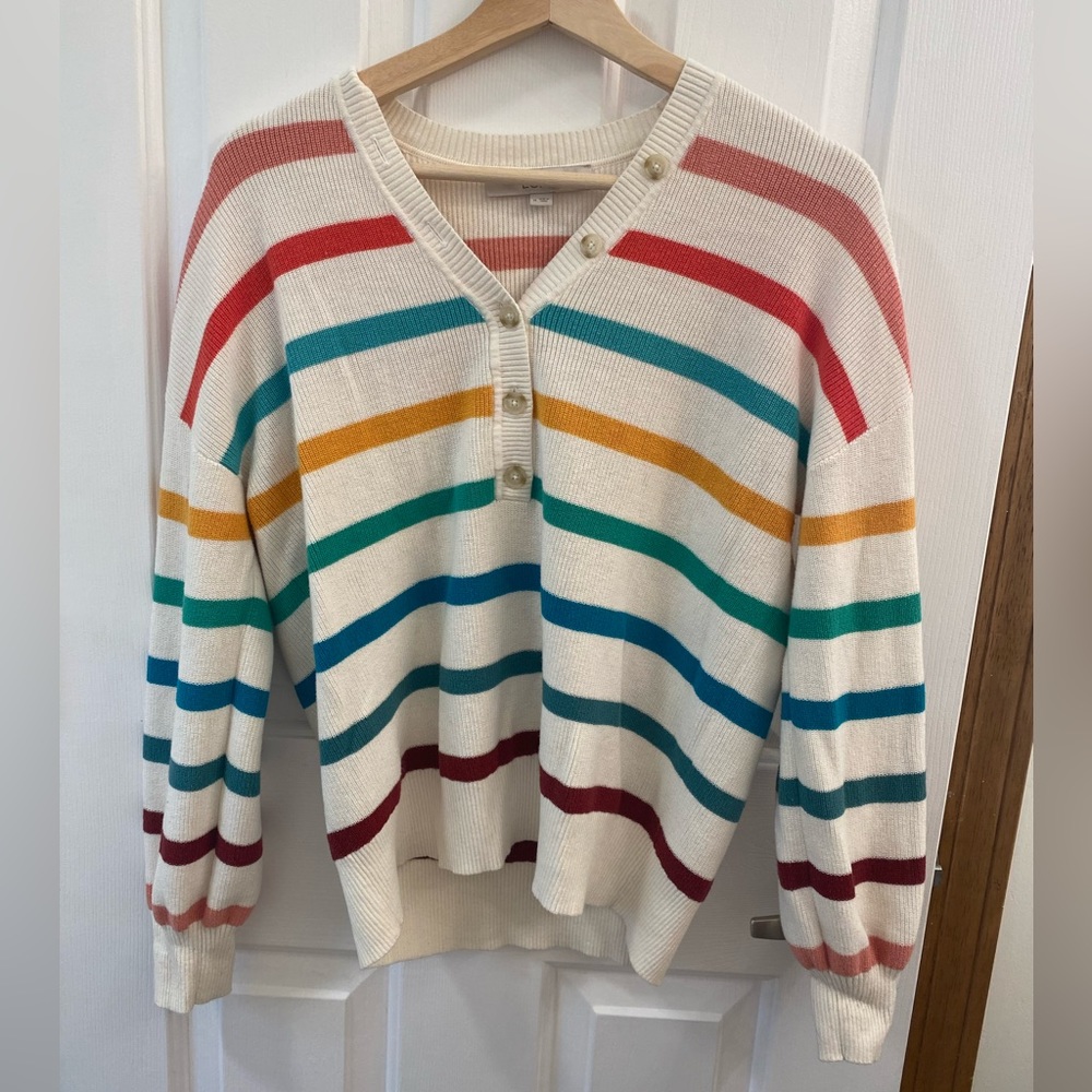 Loft Rainbow Striped Sweater